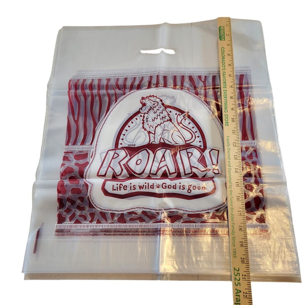 ROAR VBS Crew Bags Clear Plastic Handle Bags Life Is Wild God Is Good Lot of 10